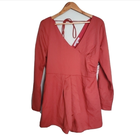 NEW Six Sox One Burnt Red Long Sleeve Romper - Picture 2 of 5